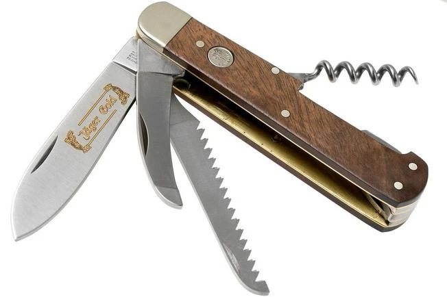 Böker Jagdmesser Quadro Jäger Gold 110646 Hunting Knife With Leather Sheath 3 Böker Jagdmesser Quadro Jäger Gold 110646 Hunting Knife With Leather Sheath