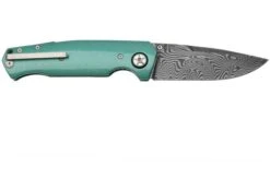 Böker Manufaktur 1969 Mach-1 Damast 111102DAM Chad Nichols Wavepool Damascus, Silver Jade Aluminum Pocket Knife, Tommaso Rumici Design -Böker BO111102DAM 02 boker
