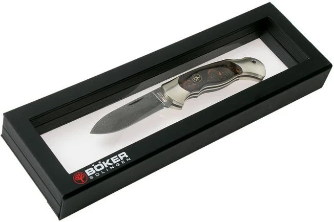 Böker Scout Spearpoint Curly Birch Damascus 112202DAM Birch Root Wood, Pocket Knife 10 Böker Scout Spearpoint Curly Birch Damascus 112202DAM Birch Root Wood, Pocket Knife - Image 8