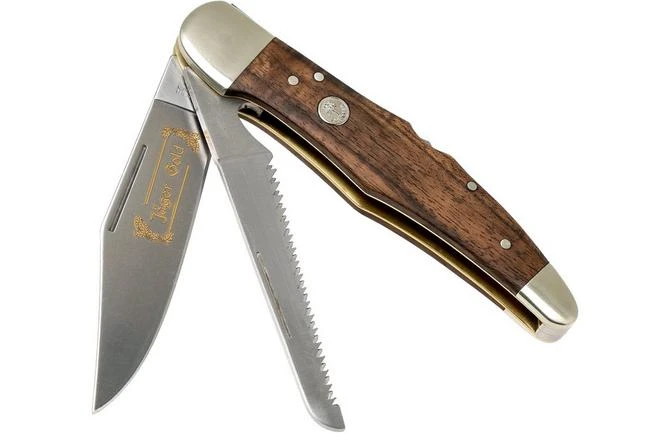 Böker Jagdmesser Duo Jäger Gold 114025 Hunting Knife With Leather Sheath 3 Böker Jagdmesser Duo Jäger Gold 114025 Hunting Knife With Leather Sheath