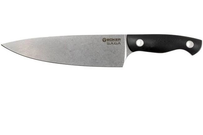 Böker 130267, Saga Chef's Knife, Stonewash Finish 3 Böker 130267, Saga Chef's Knife, Stonewash Finish