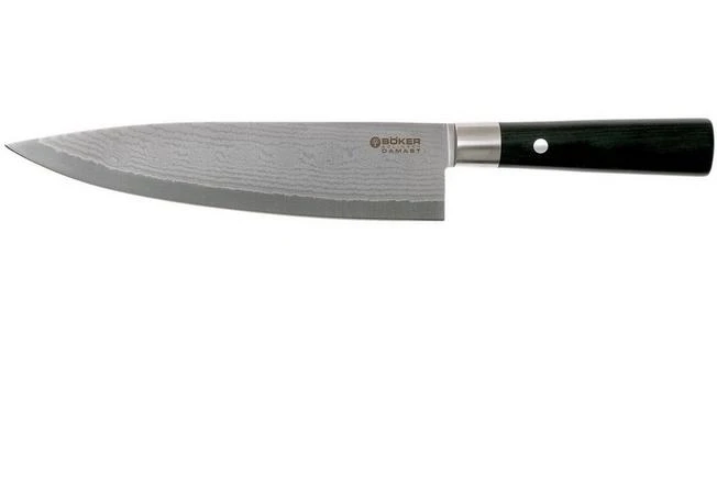 Böker Damast Black Chef's Knife. 130421DAM 3 Böker Damast Black Chef's Knife. 130421DAM