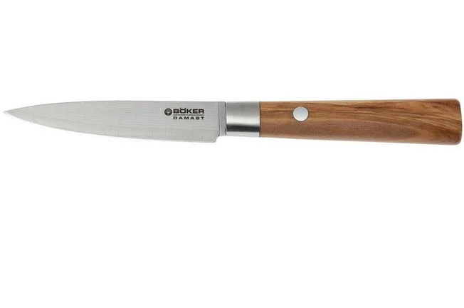 Böker Damast Olive 10 Cm Paring Knife, 130430DAM 3 Böker Damast Olive 10 Cm Paring Knife, 130430DAM
