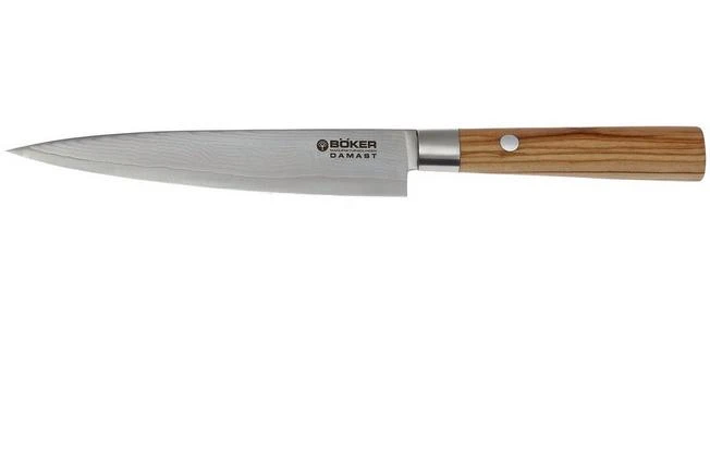 Böker Damast Olive 15.5 Cm Paring Knife, 130434DAM 3 Böker Damast Olive 15.5 Cm Paring Knife, 130434DAM