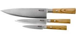 Böker Damast Olive 3-piece Knife Set, 130440SET