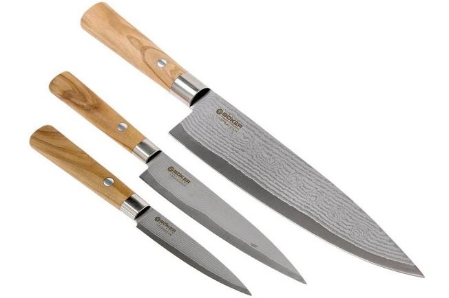 Böker Damast Olive 3-piece Knife Set, 130440SET 4 Böker Damast Olive 3-piece Knife Set, 130440SET - Image 2