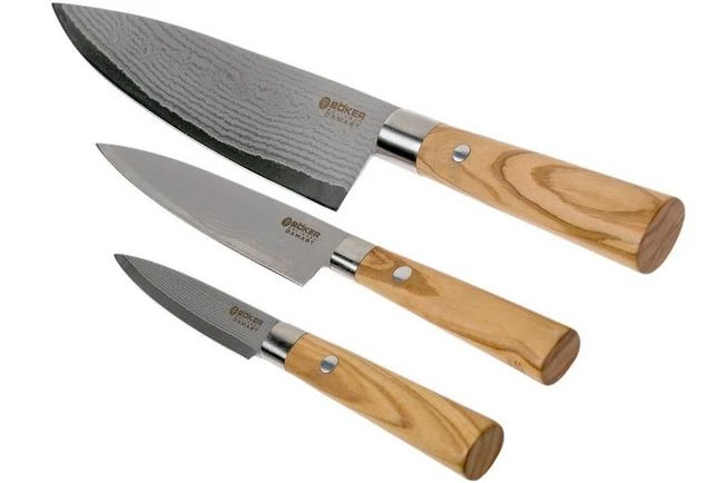 Böker Damast Olive 3-piece Knife Set, 130440SET 5 Böker Damast Olive 3-piece Knife Set, 130440SET - Image 3