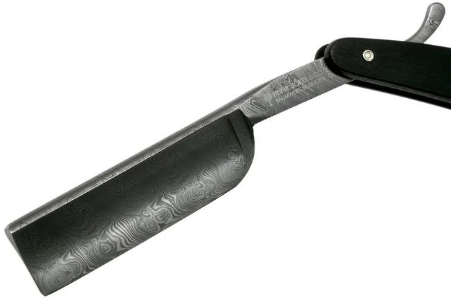 Böker Manufaktur Ebony Damascus Straight Razor 140609DAM 5 Böker Manufaktur Ebony Damascus Straight Razor 140609DAM - Image 3